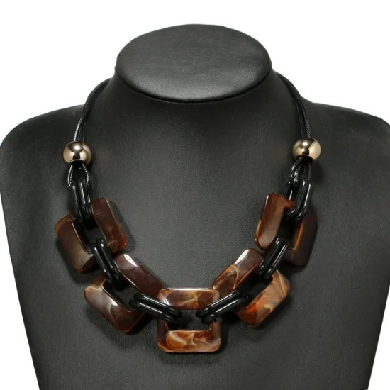 Leather Cord Statement Necklace & Pendants Vintage Weaving Collar Choker Necklace for Women Jewelry