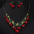 Jewelry Set for Women Vintage Red Cherry Fruit Jewelry Set Chic Bridal Decoration Luxury