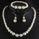 Women Simulated Pearls Jewelry Set Necklace / Earrings / Bracelets