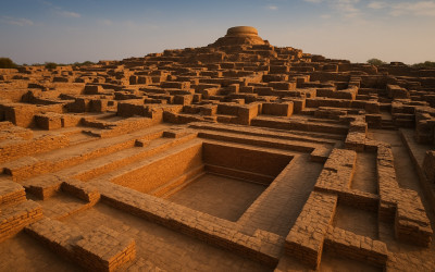 Mohenjo-Daro (Pakistan) – One of the main urban centers of the Indus Valley Civilization (2500 BCE).