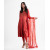 Red Satin A-line Salwar Kameez