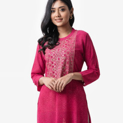 Pink Georgette Straight Kameez