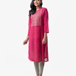 Pink Georgette Straight Kameez