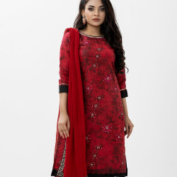 Red Georgette & Crepe Salwar Kameez