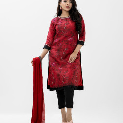 Red Georgette & Crepe Salwar Kameez