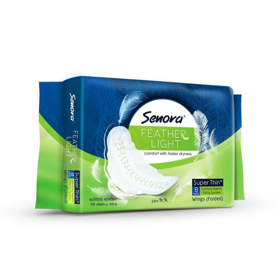 Senora Feather Light Sanitary Napkin (Panty System) – 8 Pads